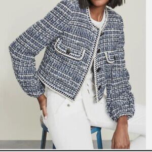 Veronica Beard Navy Tweed Blazer